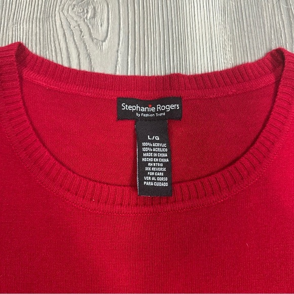 Stephanie Rogers Red Knit Sleeveless Sweater Vest Size L - Picture 5 of 6